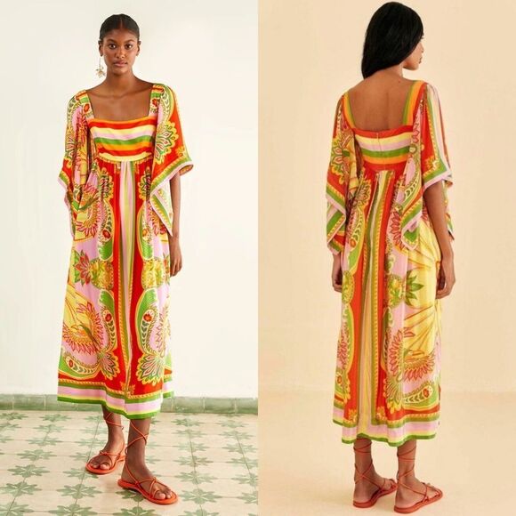 FARM Rio Dresses & Skirts - Farm Rio beach toucans scarf midi dress women’s size XS